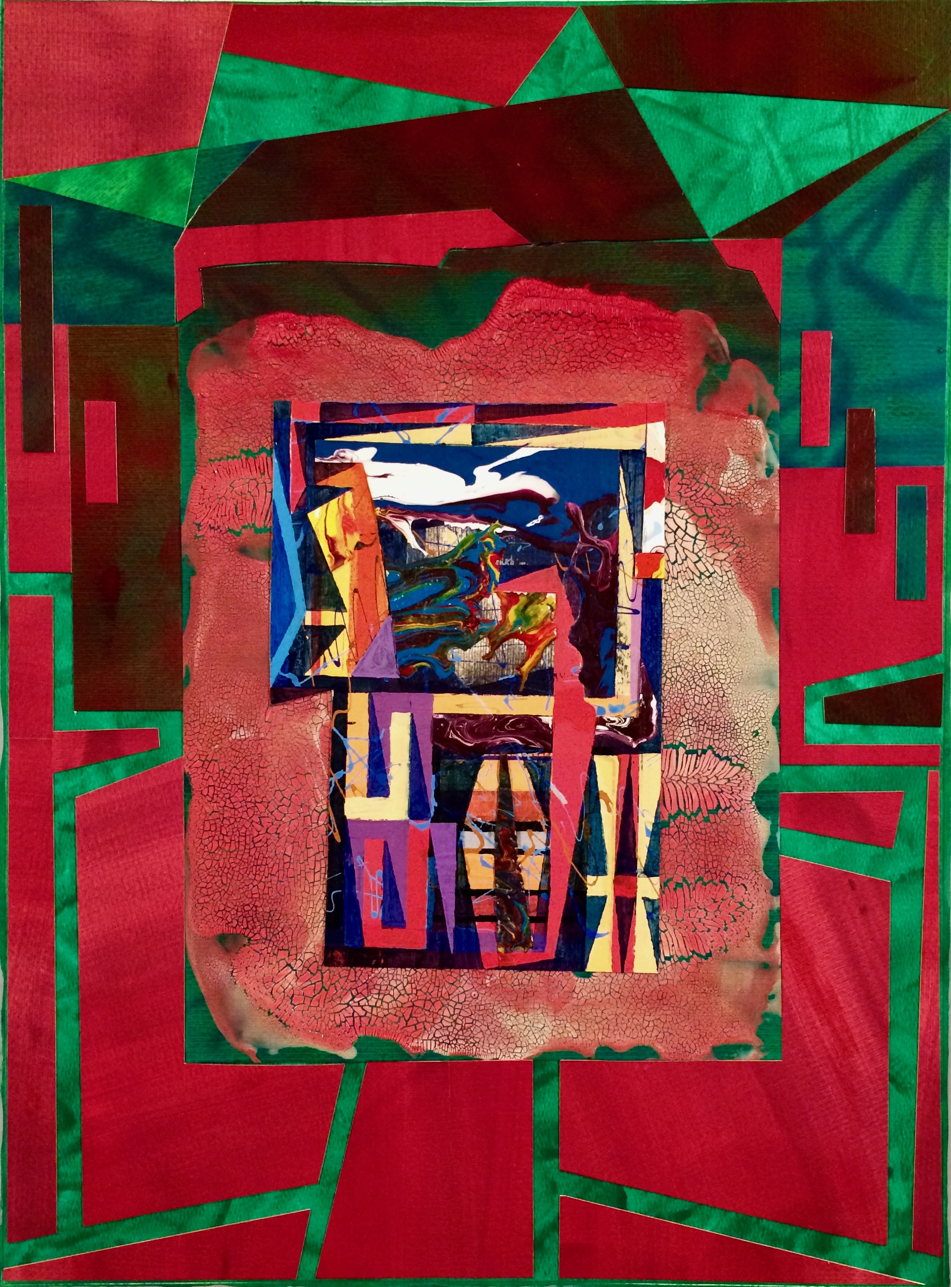 acrylic painting paper collage