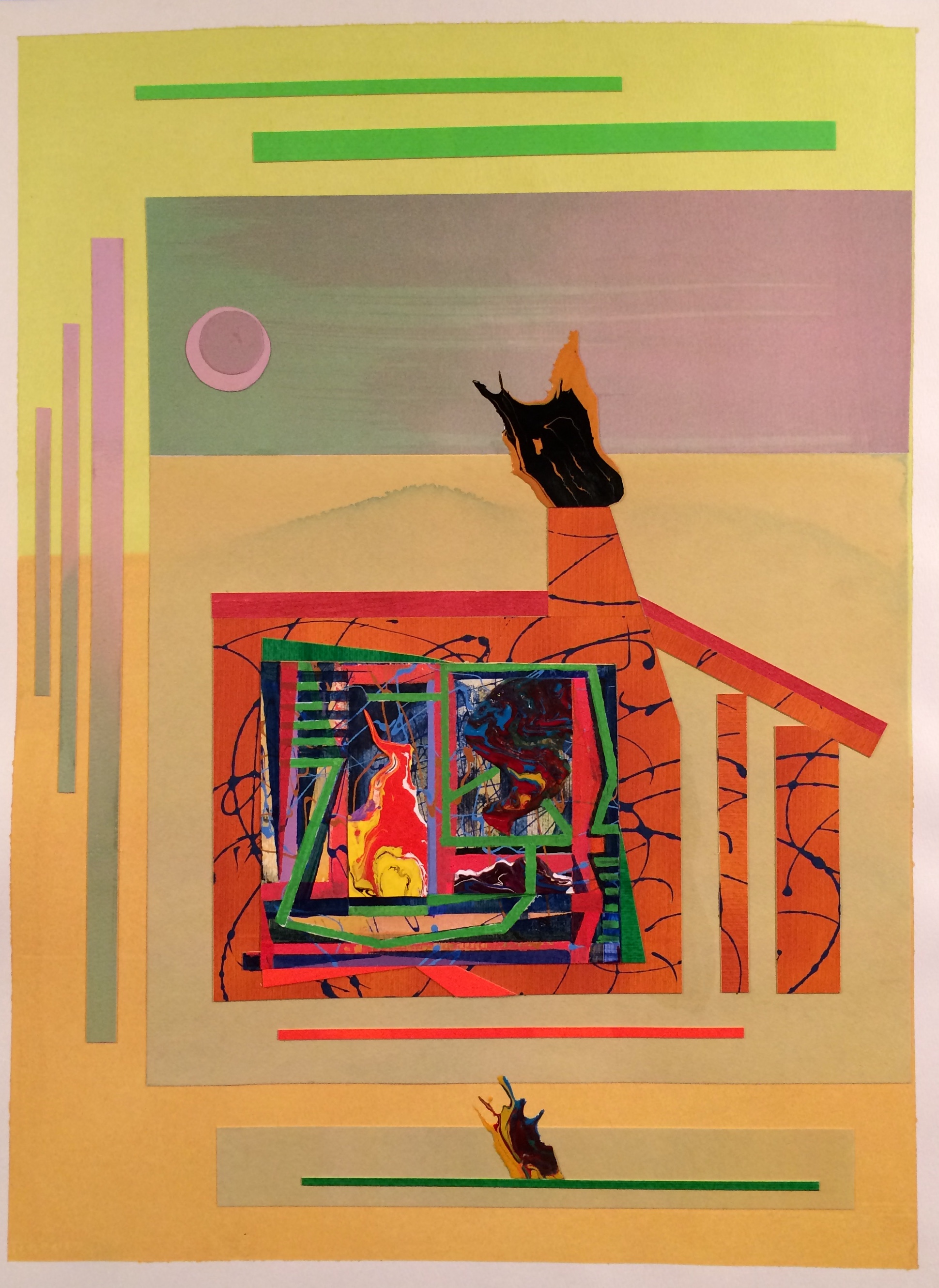 acrylic painting paper collage